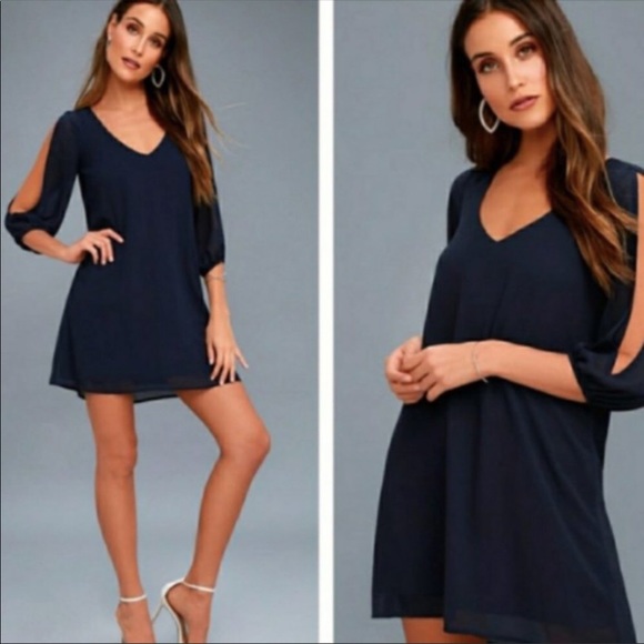 Lulus Dresses & Skirts - Lulu’s Shifting Dears Navy Cutout Dress